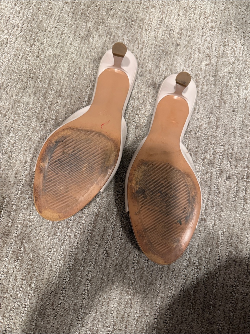 Mango patent leather Nude Open-Toe Kitten Heel Slide Sandals - Picture 6 of 9